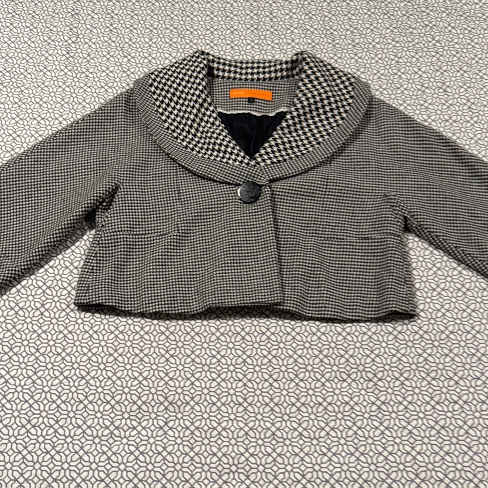 Cynthia Steffe Houndstooth Blazer with Black and White Pattern
